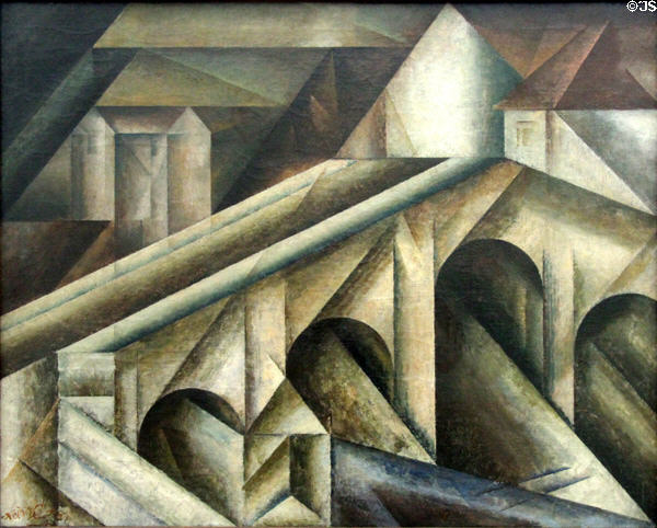 Bridge III painting (1917) by Lyonel Feininger at Ludwig Museum. Köln, Germany.