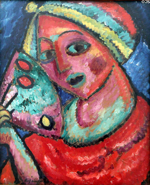 Fairy Princess with Fan painting (1912) by Alexej Von Jawlensky at Ludwig Museum. Köln, Germany.