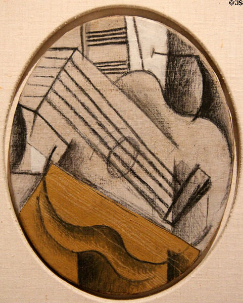 Guitar cubist painting (early 20thC) by Georges Braque at Ludwig Museum. Köln, Germany.