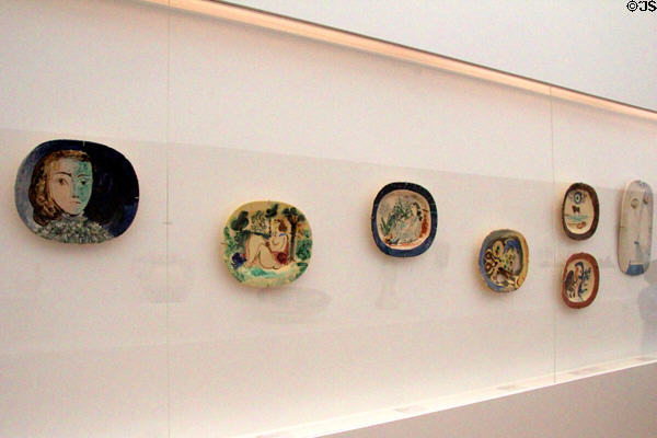 Picasso ceramics grouping (1940s-50s) at Ludwig Museum. Köln, Germany.