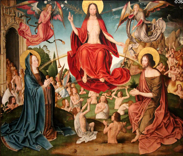 The Last Judgment painting (c1488) by Meister von St Severin and Workshop in Köln at Wallraf-Richartz Museum. Köln, Germany.