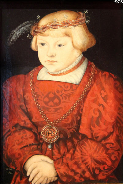 Portrait of a Prince (1529) attrib Hans Cranach at Wallraf-Richartz Museum. Köln, Germany.