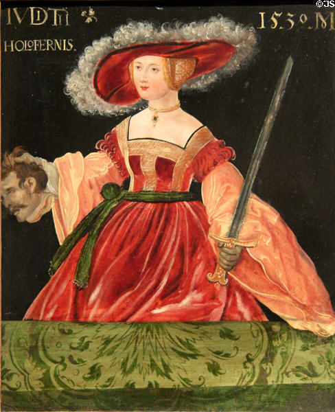 Judith with Head of Holofernes painting (1530) by Michael Ostendorfer at Wallraf-Richartz Museum. Köln, Germany.