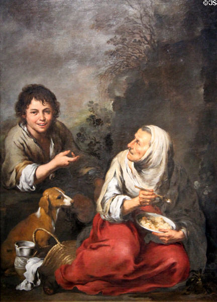 Old Woman with a Boy painting (1665-70) by Bartolomé Murillo at Wallraf-Richartz Museum. Köln, Germany.