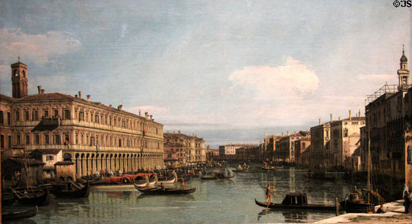 Grand Canal in Venice painting (1741-43) by Bernardo Bellotto (who used his uncle Canaletto's name) at Wallraf-Richartz Museum. Köln, Germany.