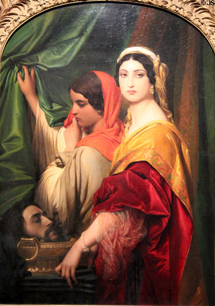 Herodias, mother of Salome, with the Head of John the Baptist painting (1843) by Paul Hippolyte Delaroche at Wallraf-Richartz Museum. Köln, Germany.