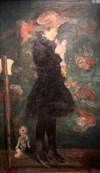 Girl with Doll painting (1884) by James Ensor at Wallraf-Richartz Museum. Köln, Germany.