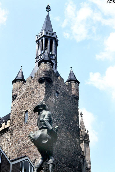 Granus tower on Town Hall. Aachen, Germany.