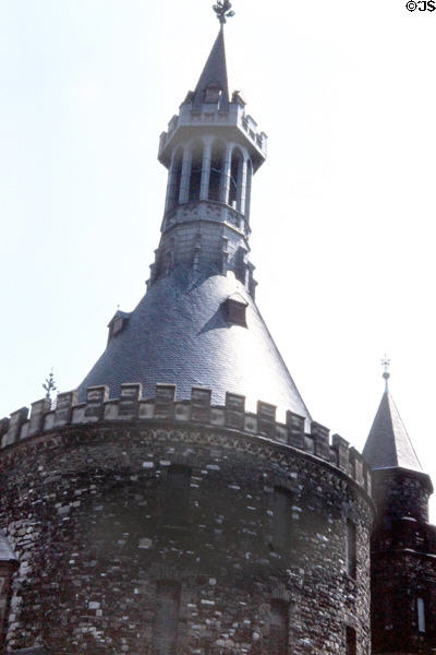Top of Granus Tower on Town Hall. Aachen, Germany.