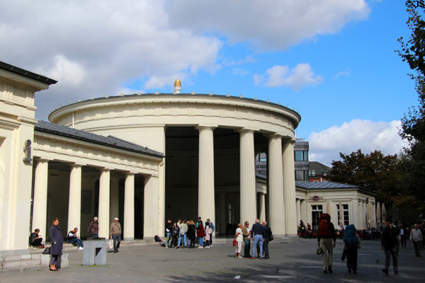Eisenbrunnen pavilion (1827) featuring two sulfurous drinking fountains. Aachen, Germany. Style: Neo-classical. Architect: Johann Peter Cremer, Karl Friedrich Schinkel.
