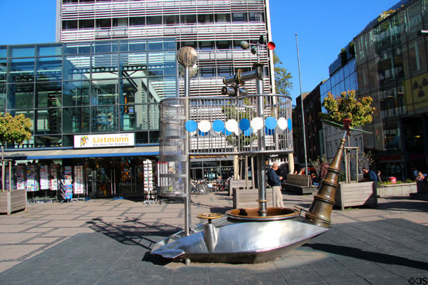 Modern sculpture on Spielplatz Ursulinerstrasse. Aachen, Germany.