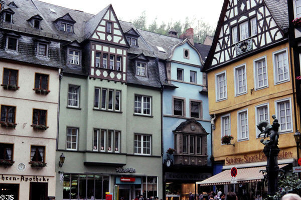 Buildings typical of the region in historic core. Cochem, Germany.