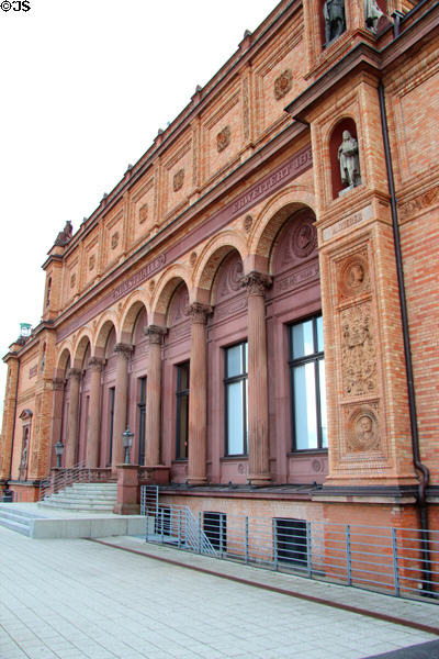 Original red brick building (1863-69) at Hamburg Fine Arts Museum. Hamburg, Germany. Architect: Georg Theodor Schirrmacher & Hermann von der Hude.