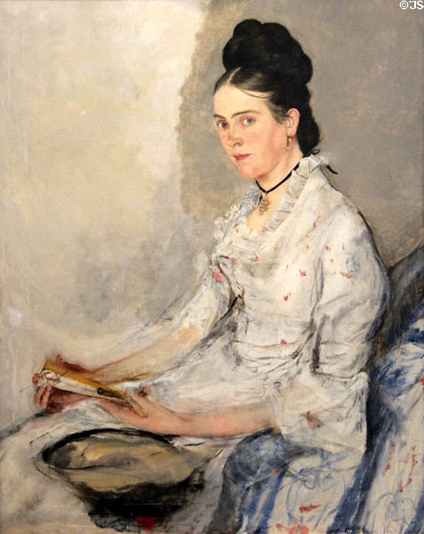 Countess Rosine Treuberg painting (1878) by Wilhelm Leibl at Hamburg Fine Arts Museum. Hamburg, Germany.