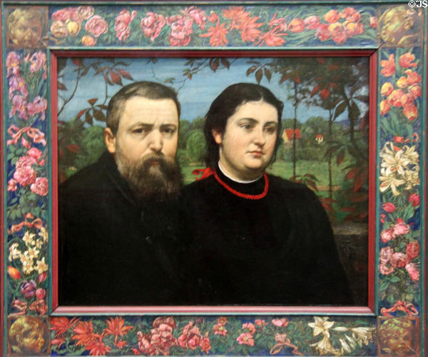 Artist with his Wife Bonicella painting (1887) by Hans Thoma at Hamburg Fine Arts Museum. Hamburg, Germany.