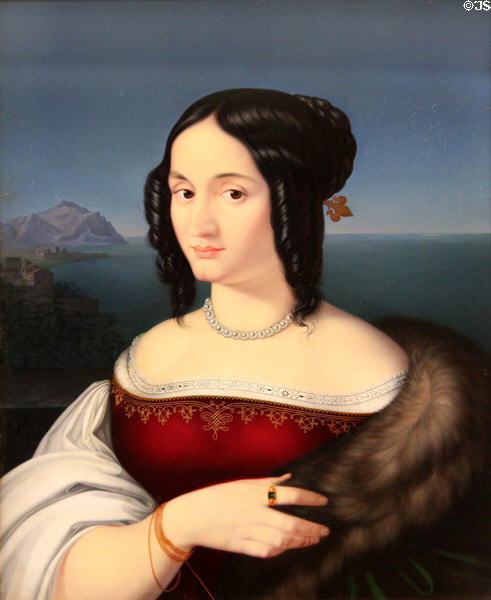Carolina Grossi, Artist's First Wife painting (c1814) by Peter von Cornelius at Hamburg Fine Arts Museum. Hamburg, Germany.