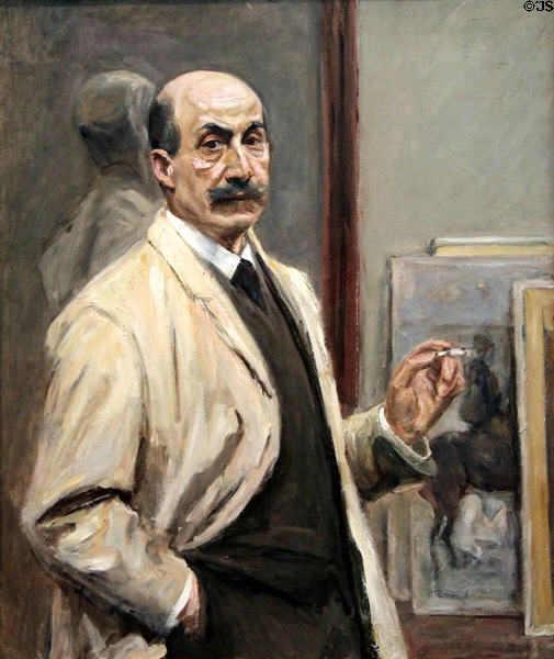 Self portrait painting (1909-10) by Max Liebermann at Hamburg Fine Arts Museum. Hamburg, Germany.