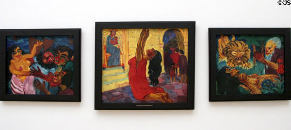 Saint Mary of Egypt Triptych painting (1912) by Emil Nolde at Hamburg Fine Arts Museum. Hamburg, Germany.
