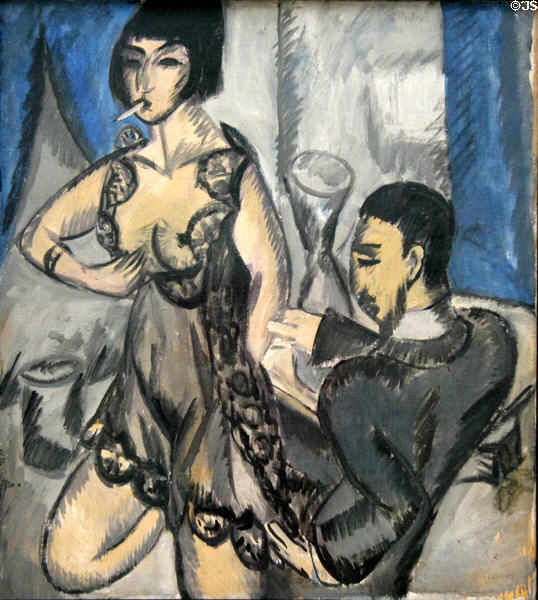 Couple in a Room painting (1912) by Ernst Ludwig Kirchner at Hamburg Fine Arts Museum. Hamburg, Germany.