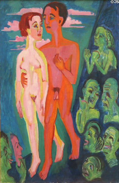 Two Against the World painting (1924) by Ernst Ludwig Kirchner at Hamburg Fine Arts Museum. Hamburg, Germany.