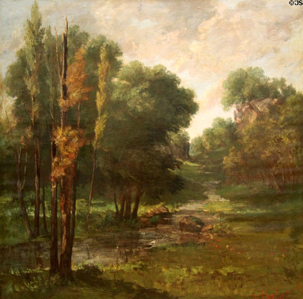 Landscape with Woods painting (1864) by Gustave Courbet at Hamburg Fine Arts Museum. Hamburg, Germany.