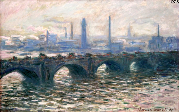 Waterloo Bridge painting (1902) by Claude Monet at Hamburg Fine Arts Museum. Hamburg, Germany.