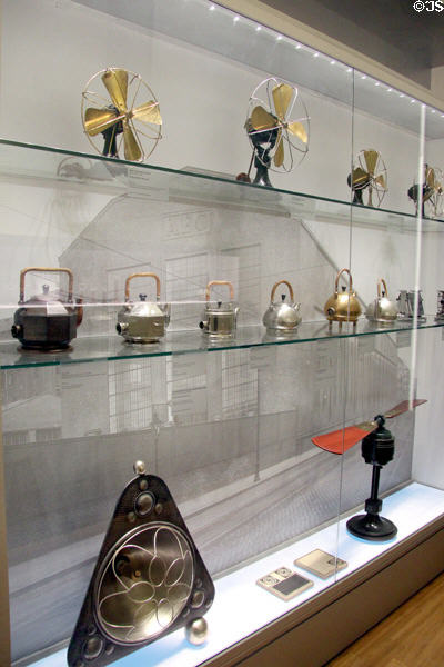 AEG Electric fans, tea kettles & heater (early 1900s) by Peter Behrens at Hamburg Decorative Arts Museum. Hamburg, Germany.