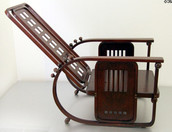 "Sitting Machine" armchair (1906) by Josef Hoffman (Vienna) at Hamburg Decorative Arts Museum. Hamburg, Germany.