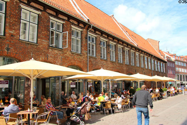 Sidewalk cafe's along Breitestraße. Lübeck, Germany.