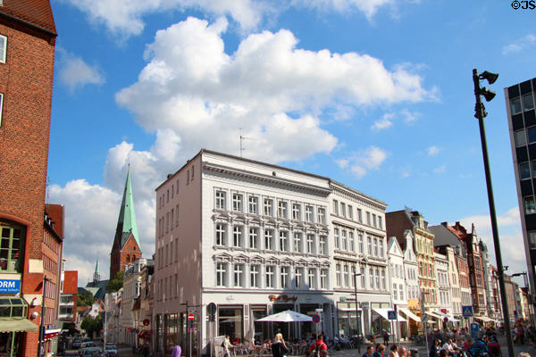 Streetscape along Mühlenstraße & Aegidienstraße. Lübeck, Germany.