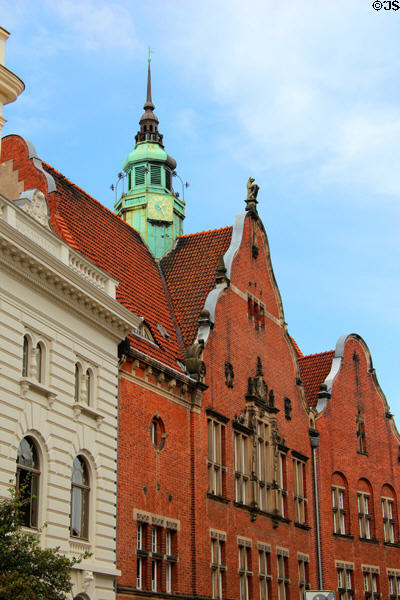 Ernestinen school facade (1904) (on Jakobikirch Square). Lübeck, Germany.