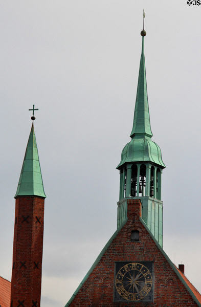Spires of Holy Spirit Hospital (on Jakobikirch Square). Lübeck, Germany.