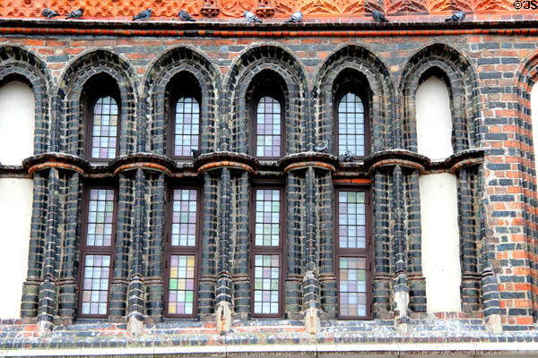 Brick detail of Holsten Gate. Lübeck, Germany.