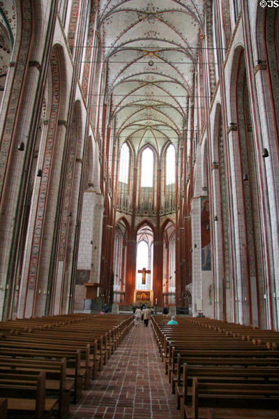 Interior at St Mary's Church. Lübeck, Germany.