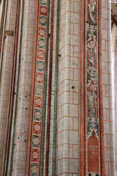 Pillar painting at St Mary's Church. Lübeck, Germany.