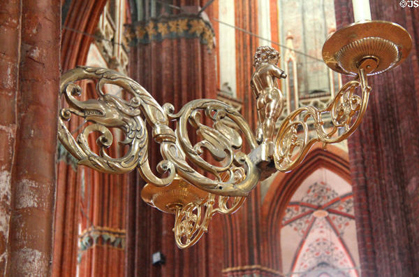Two candle sconce at St Mary's Church. Lübeck, Germany.