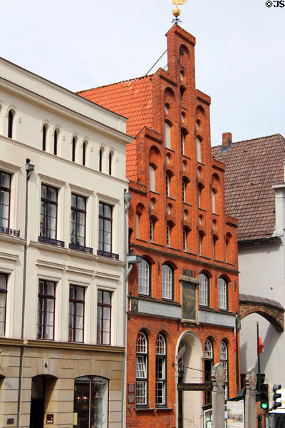 Streetscape with Seaman's Guildhall. Lübeck, Germany.
