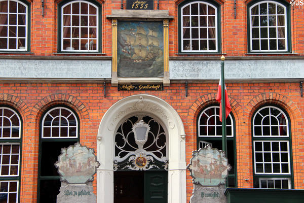 Entrance facade of Seaman's Guildhall. Lübeck, Germany.