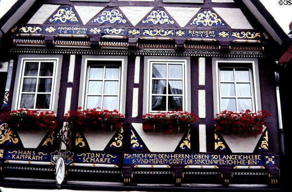 Hans Kamprath House (1617) half-timbered with carved inscriptions. Celle, Germany.