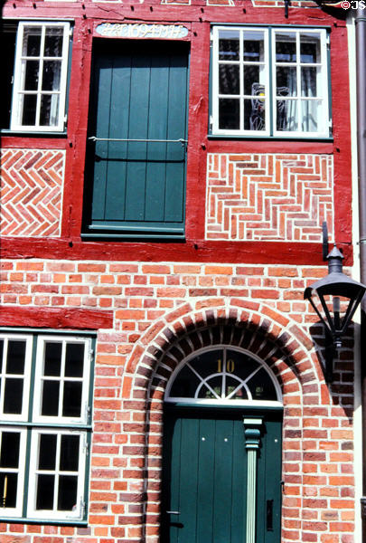 Brick house on Auf dem Meere. Lüneburg, Germany.