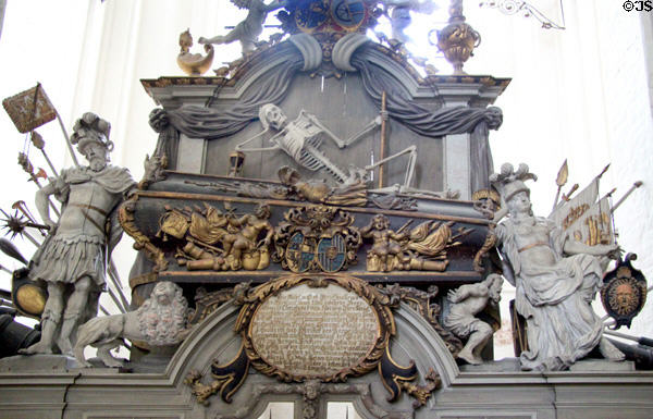 Funerary monument at St. Mary's Church. Rostock, Germany.