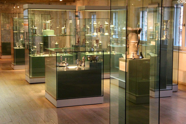 Silver & metalware gallery at Cultural History Museum. Rostock, Germany.