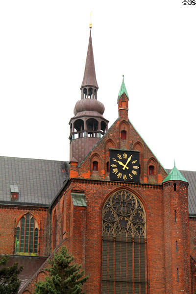 Brick Gothic details of Marienkirche (St. Mary's church) (before 1298). Stralsund, Germany.