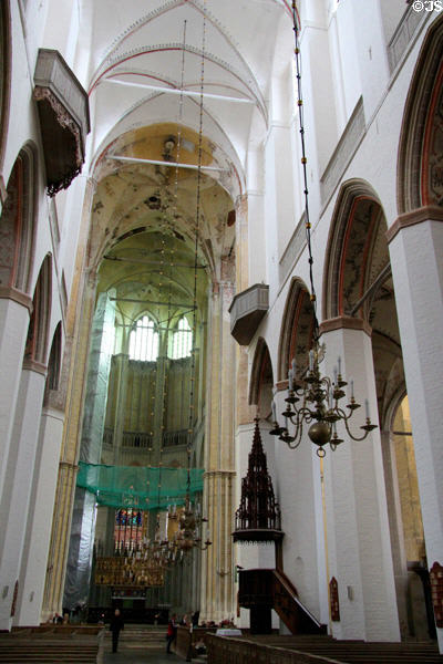 Interior of Marienkirche (St. Mary's church) (before 1298). Stralsund, Germany.