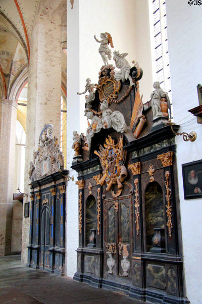 Baroque doorways in Marienkirche (St. Mary's church). Stralsund, Germany.