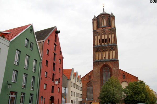 Museum of Cultural History buildings plus Kulturkirche St Jakobi. Stralsund, Germany.