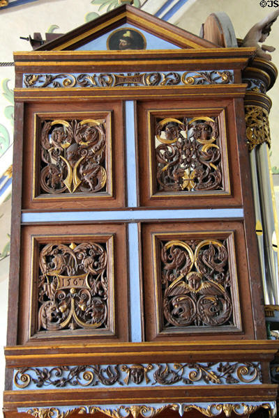 Detail of organ case (1567) at Gottorf Palace Chapel. Schleswig, Germany.