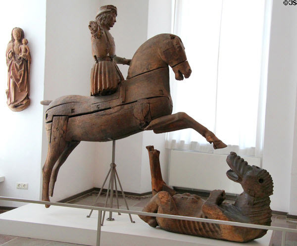 St. George wood carving (c1500) at Schleswig Holstein State Museum. Schleswig, Germany.