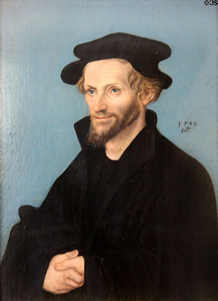 Philipp Melanchthon portrait (1543) by unknown at Schleswig Holstein State Museum. Schleswig, Germany.