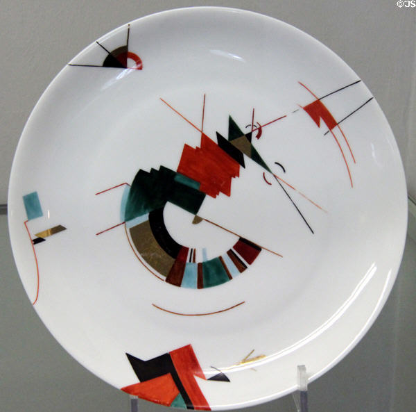 Porcelain plate with overglaze painting (c1925) by Lorenz Hutschenreuther at Schleswig Holstein State Museum. Schleswig, Germany.